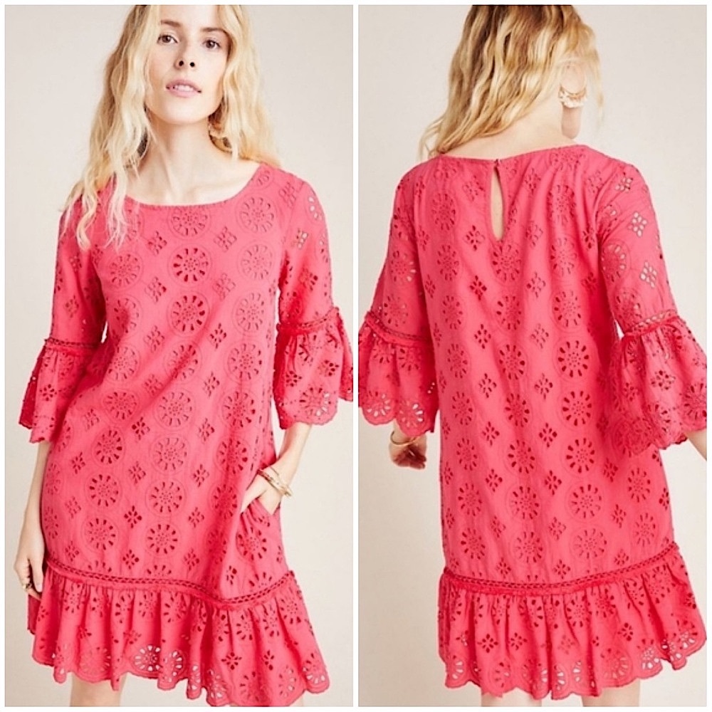 Anthropologie Eyelet Lace Tunic Dress